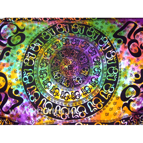 벽걸이 패브릭 / OM Mandala / 색상: 차크라 컬러 염색