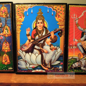 힌두교 신상 탁상 액자 - 사라스와티 Saraswati : 지혜와 학습의 여신